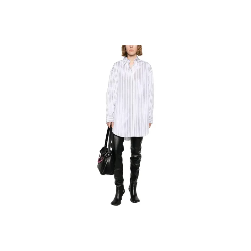 OFF-WHITE Pinstriped Long-Sleeved Poplin Shirt-1