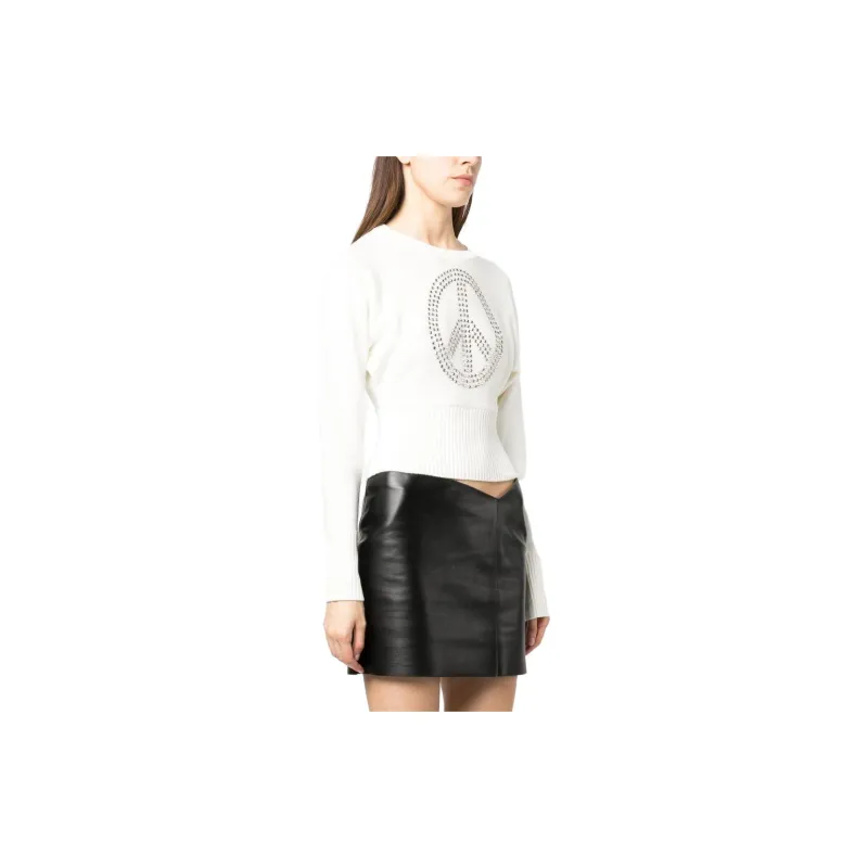 MOSCHINO Jeans Embellished Cropped Sweatshirt-3