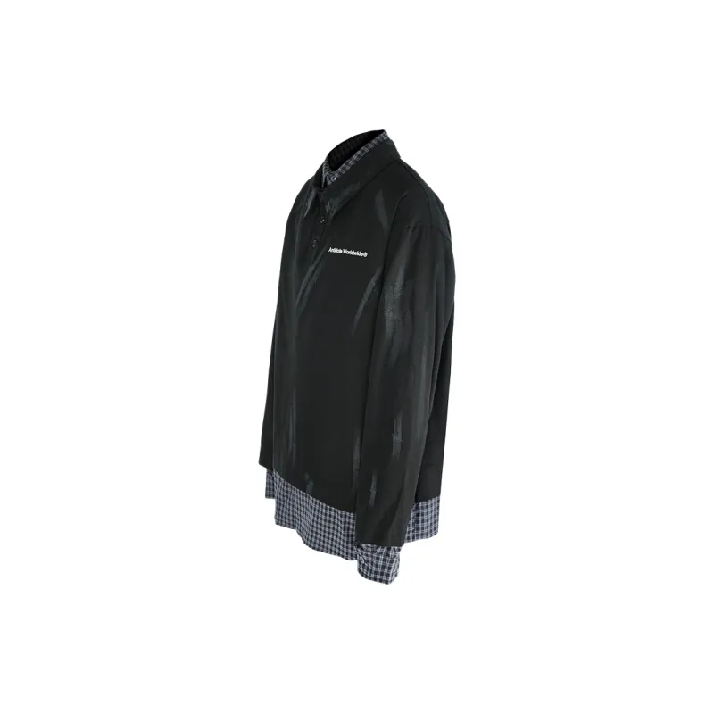 Antidote Worldwide Polo Shirt Unisex Faded Black-2