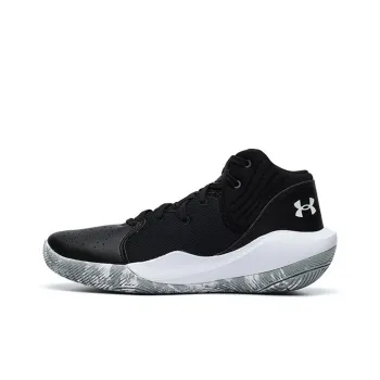 Under Armour Jet '21 Anti Slip Wear Resistant Mid Top Children's Basketball Shoes Black Teenagers