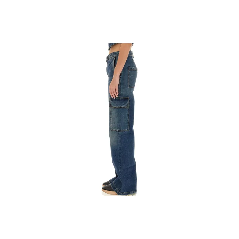 Stella McCartney High Waist Straight Leg Cargo Jeans-5