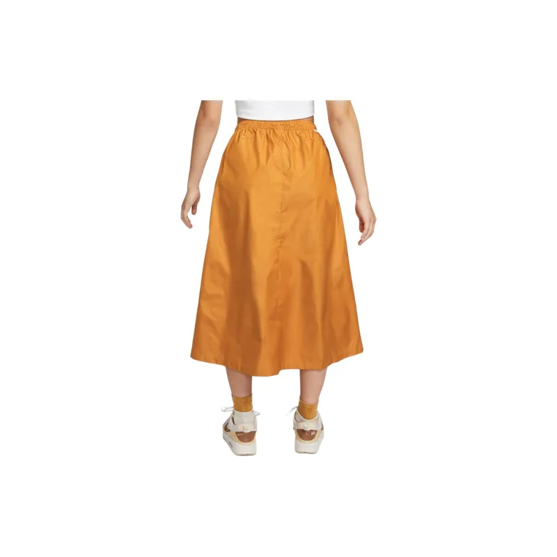 Nike Casual Long Skirt Women's Orange-4