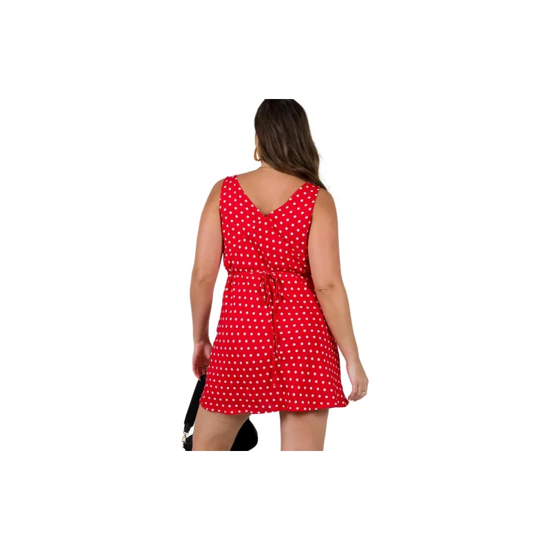 PRINCESS POLLY NELLIE MINI DRESS Sleeveless Dress Women's Red Polka Dot-2