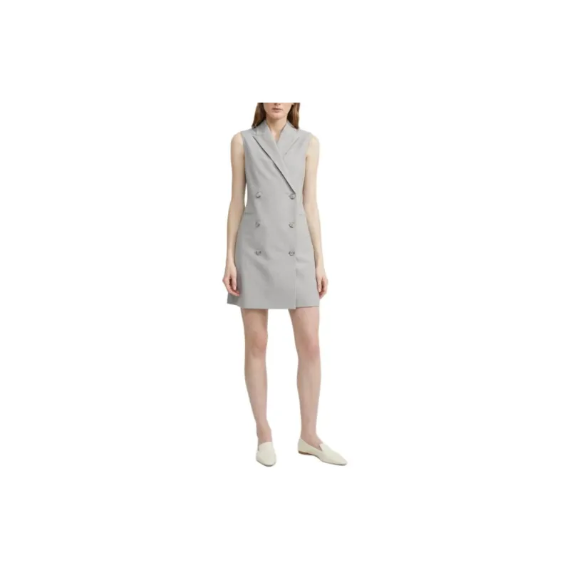 THEORY Sleeveless Dress Women's Light Gray-3