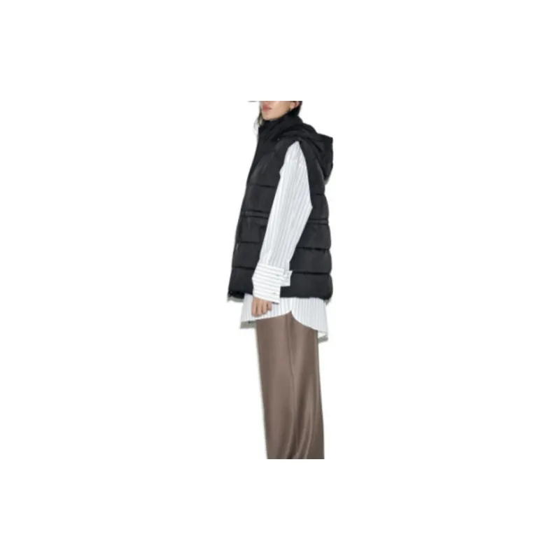 ZARA Puffer Jackets Women's Black-4