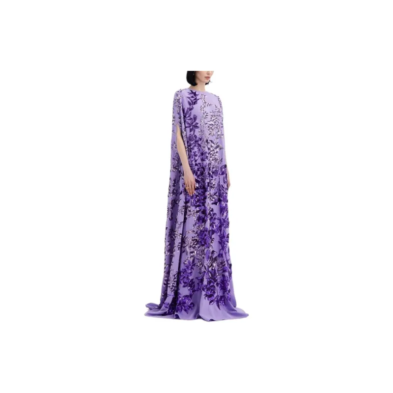 Oscar De La Renta Ombré Peony Sequinned Kaftan-1