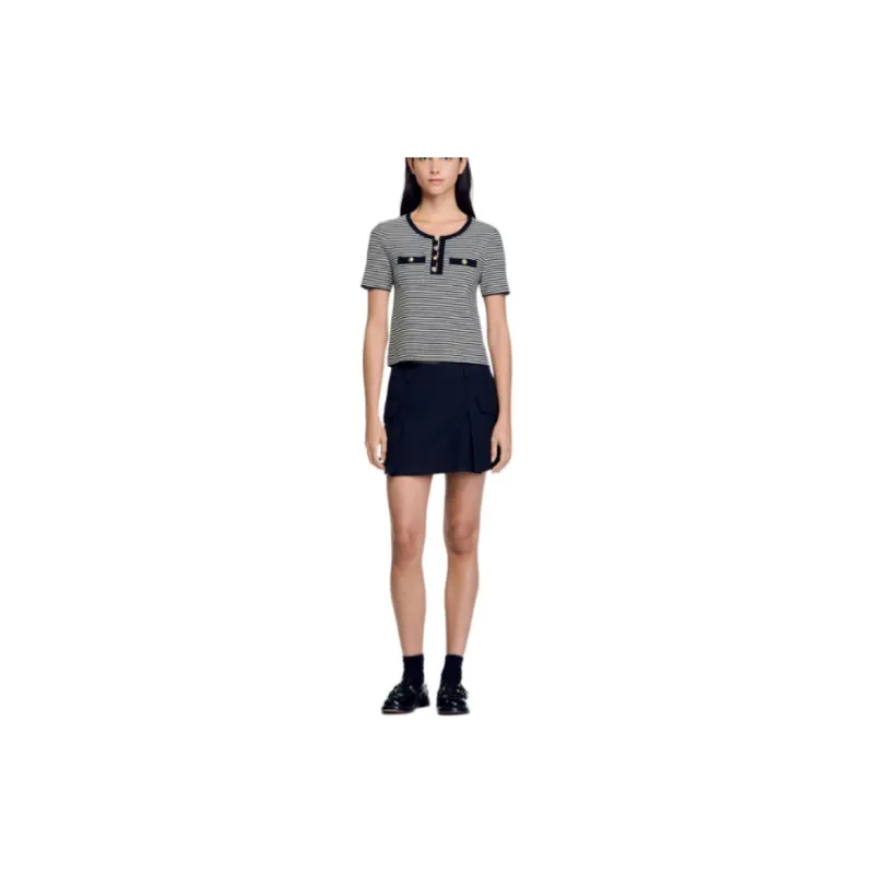 Sandro Striped Crop Top-1