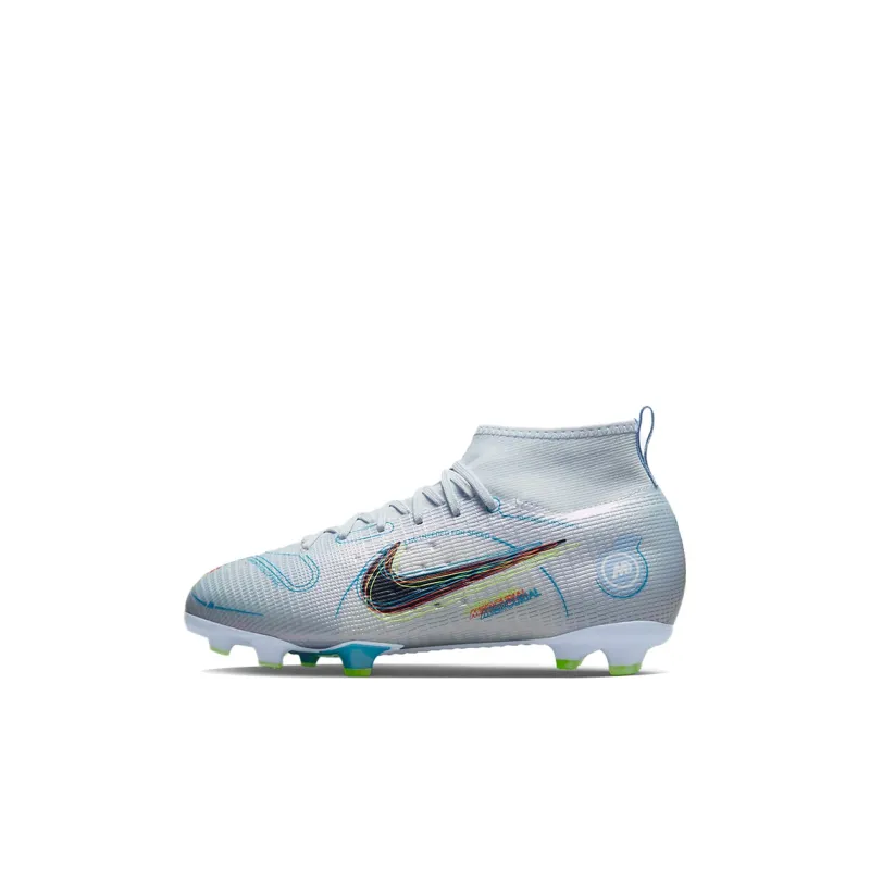 Nike Mercurial Superfly 8 Slip Resistant Cushioning Wear Resistant Lightweight Mid Top Kids' Soccer Shoes Gray Kids'-0
