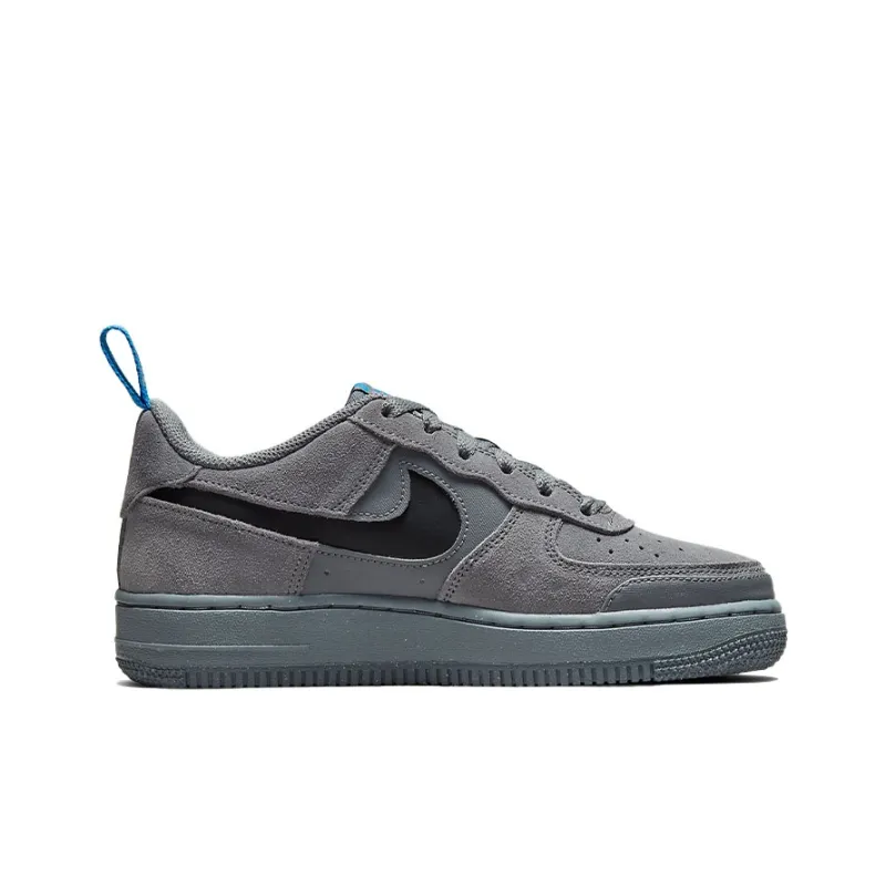 Nike Air Force 1 Low Cut Out Swoosh Smoke Grey GS-1