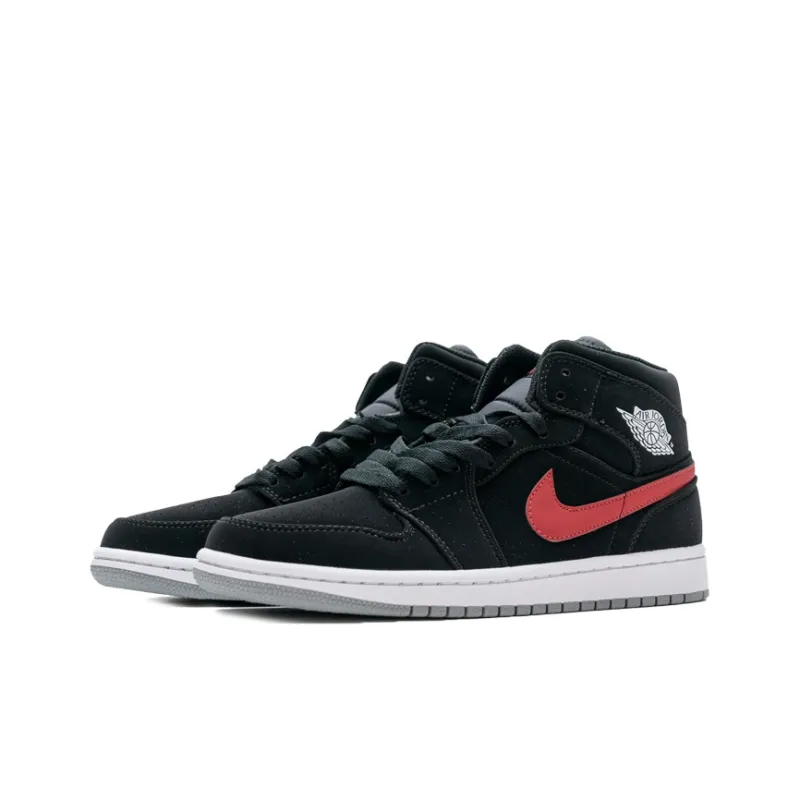 Jordan 1 Retro Mid GS Black University Red-2