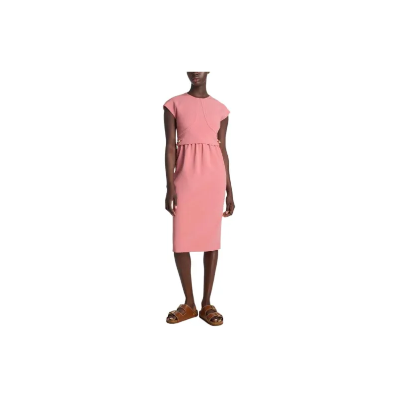St. John Gathered Stretch-cady Midi Dress-1