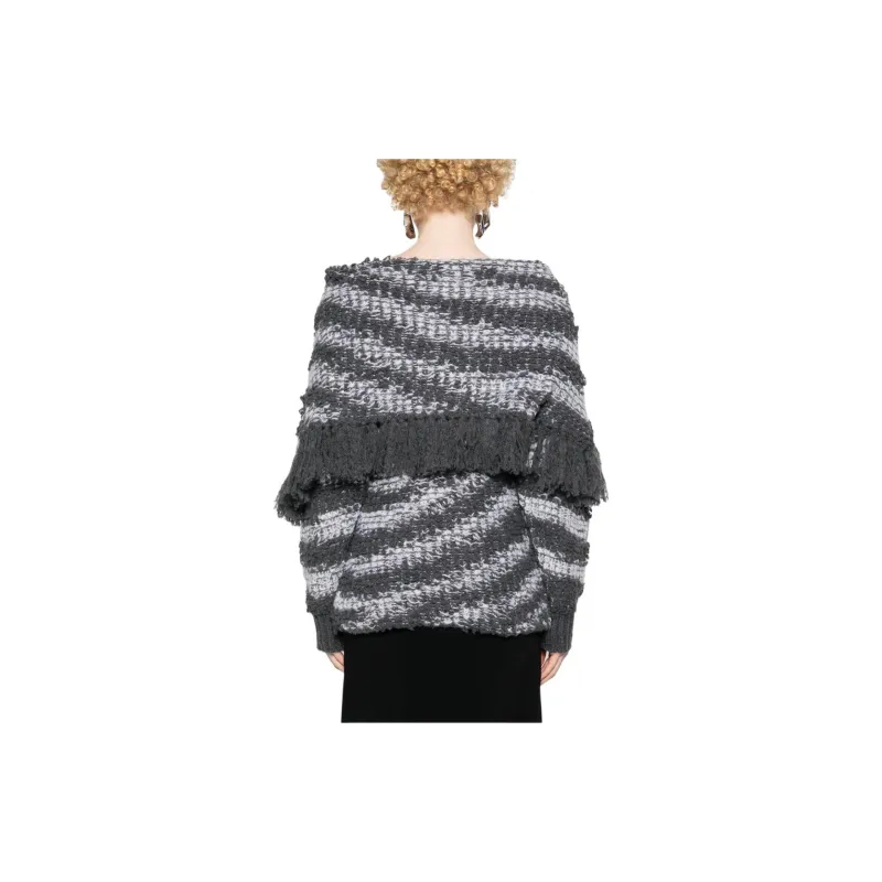 Stella McCartney Boat Neck Fringed Tiger Pattern Jumper-2