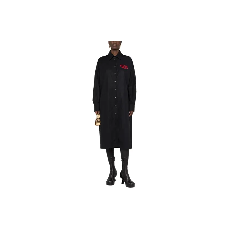 DIESEL D Lun Logo Embroidered Shirt Dress-1