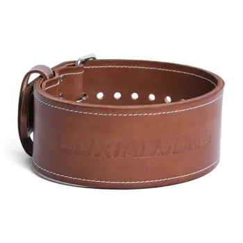 LUXIAOJUN Back Support Braces Weightlifting Protective Compression Brown Cow Leather Unisex
