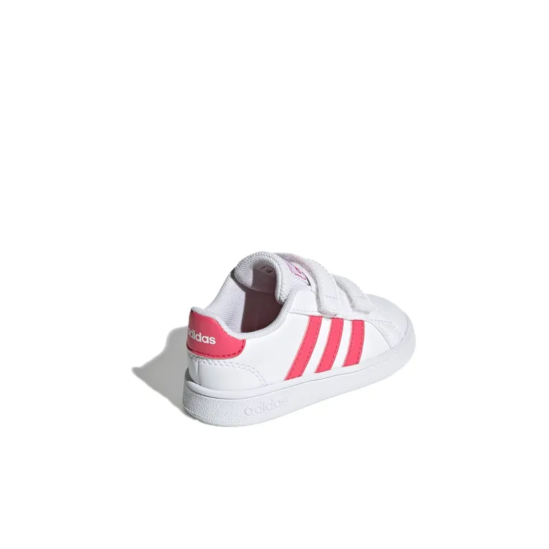 Adidas Neo GRAND COURT Low Top Skateboard Shoes White Pink Infant And Toddler-2