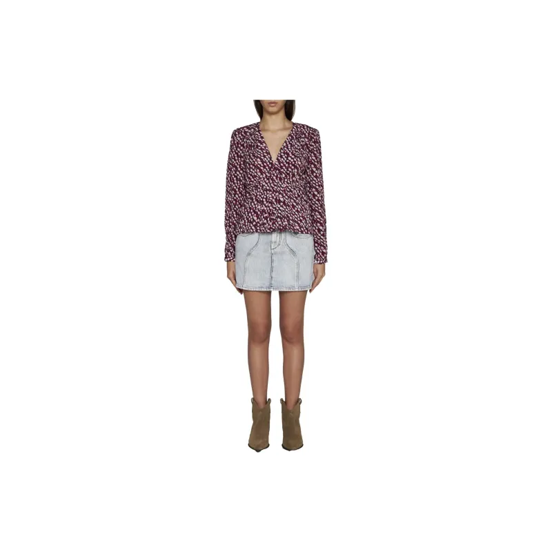 ISABEL MARANT ETOILE Graphic Printed V Neck Shirt-1