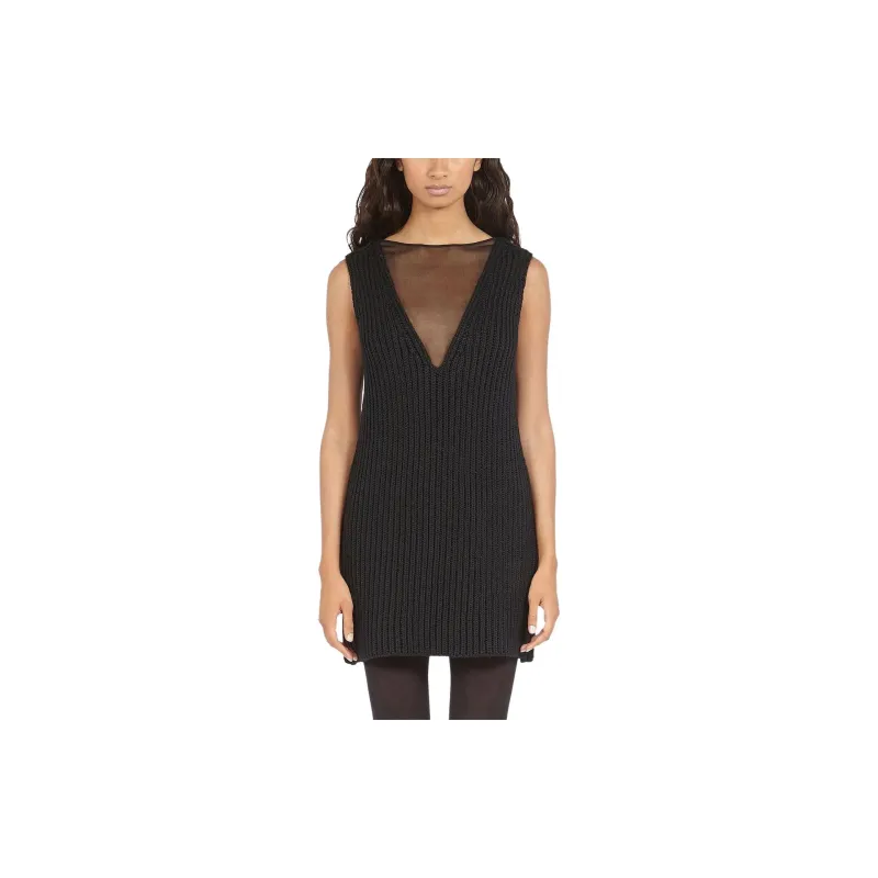 Ferragamo Sleeveless Dresses Women's Black-2