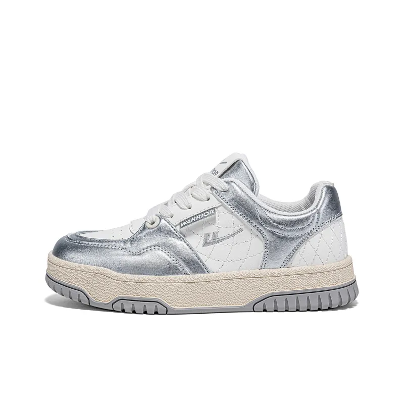 WARRIOR Skateboard Shoes Women's Low Top Silver Beige-0