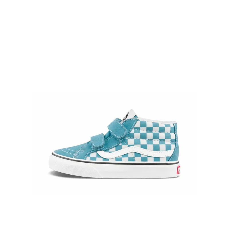 Vans Sk8-Mid Reissue V Kids 'Checkerboard - Enamel Blue Sharp Green'-0