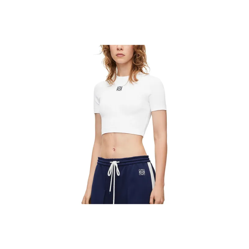 LOEWE Cropped Top In Cotton White-3