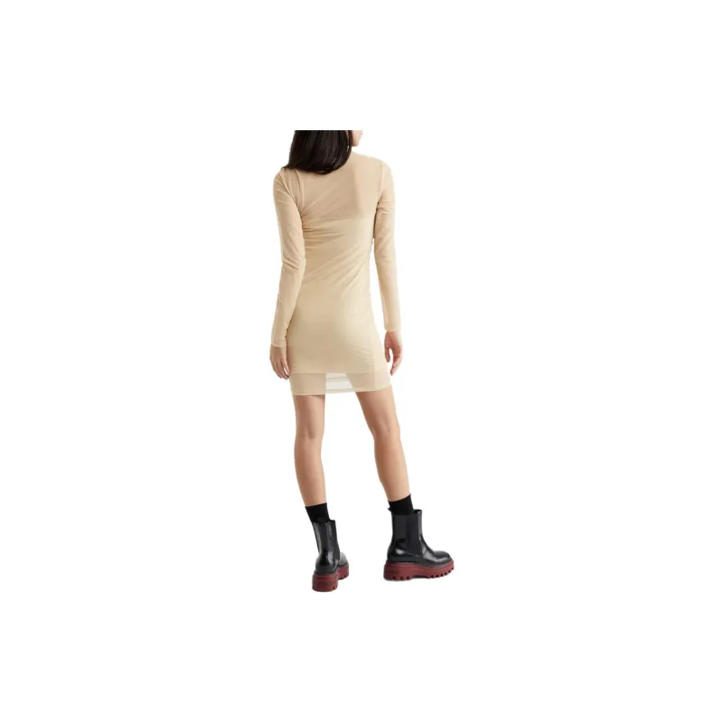 CK/Calvin Klein Long Sleeved Dress Women's Apricot-2