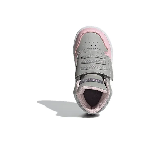 Adidas Neo Hoops 2.0 Mid Abrasion Resistant Mid Top Toddler Shoes Gray Pink Infant And Toddler-4