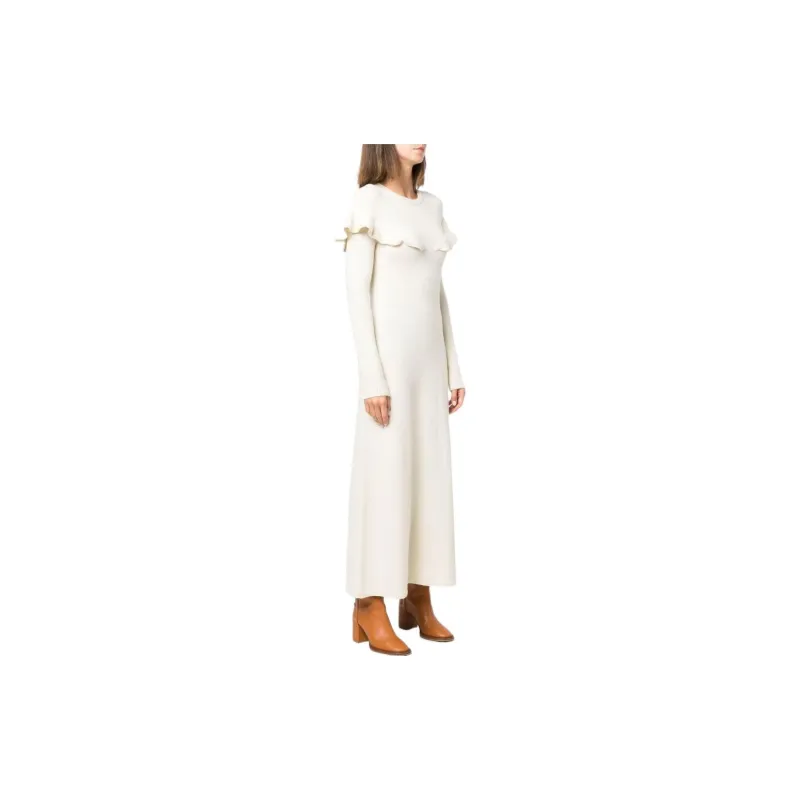 Chloé Long-Sleeved Dresses Women's White-0