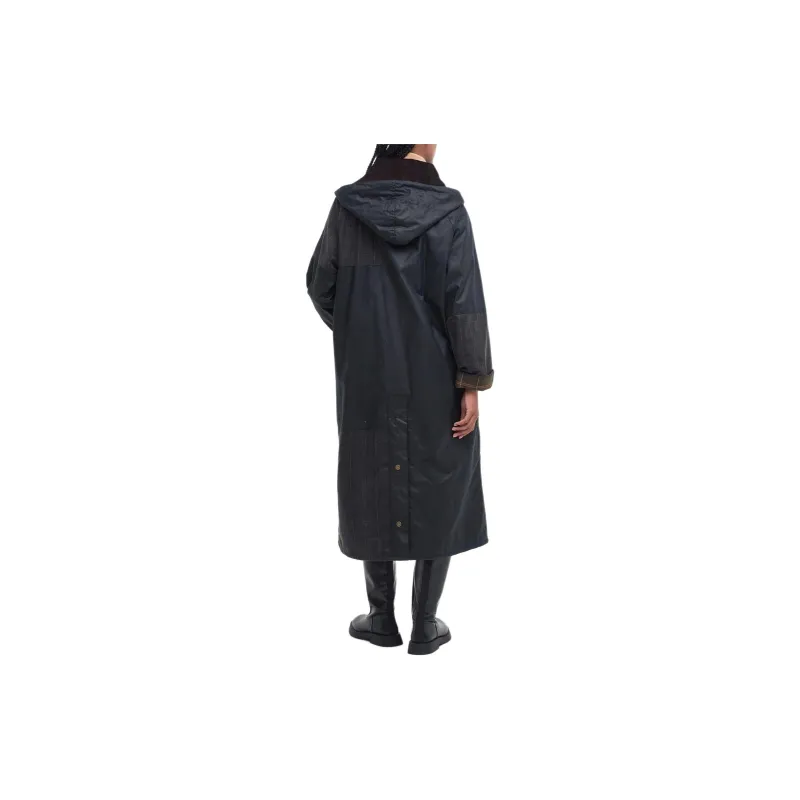 BARBOUR x GANNI Collaboration Burghley Wax Jacket Jackets & Coats Women's Marine Blue-2