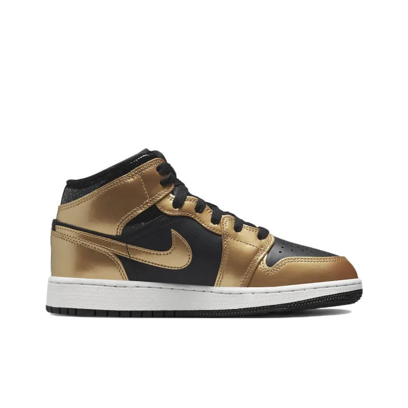 Jordan 1 Mid SE Metallic Gold Black GS-1
