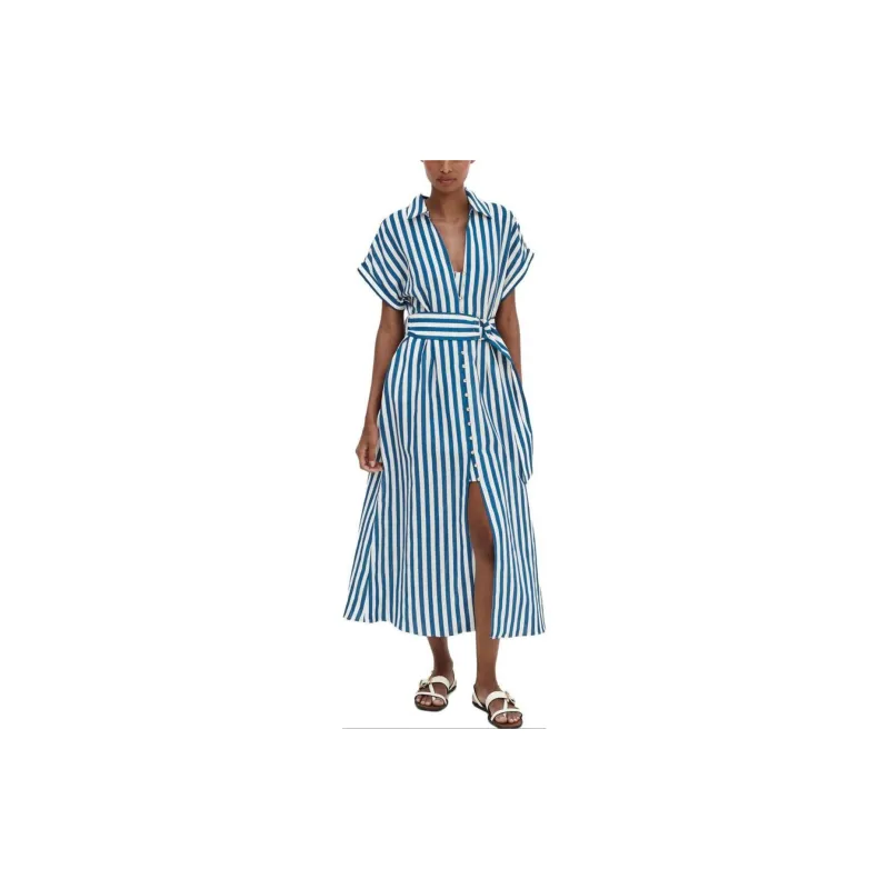 ZARA Short Sleeved Dresses Women's Blue-2