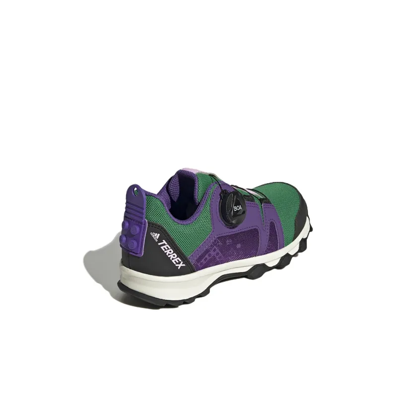 Lego x Adidas Terrex Agravic Boa K Anti Slip Wear Resistant Low Top Kids' Running Shoes Purple Green Kids'-3