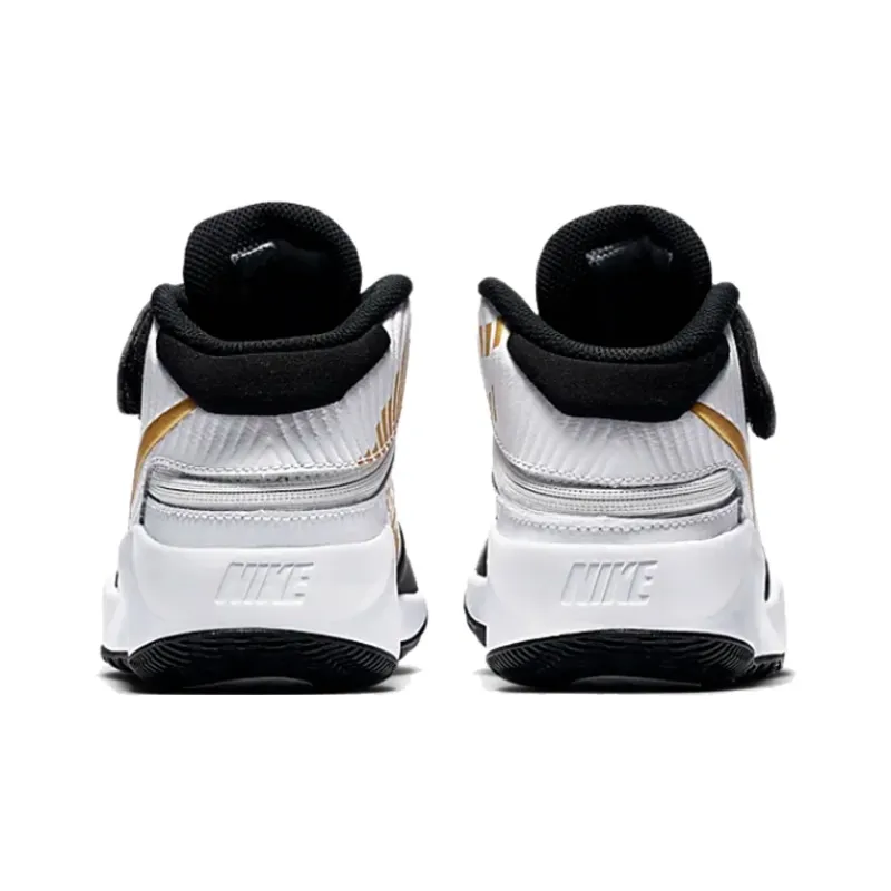 Nike Team Hustle D 9 FlyEase Mid-Top Children's Basketball Shoes Black White Teenagers-3