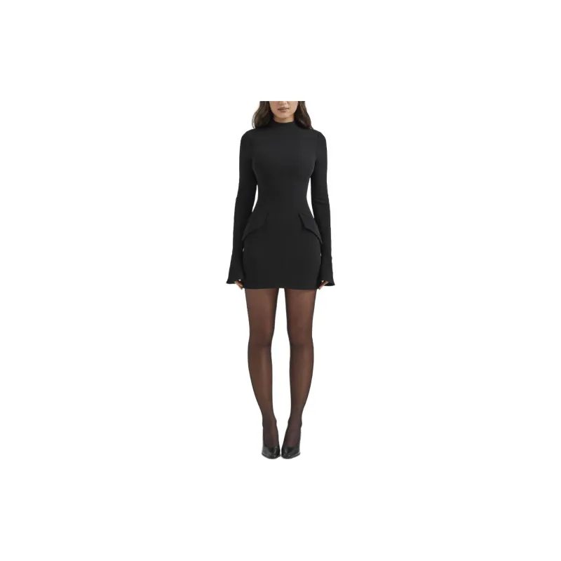 HOUSE OF CB MAHALIA Long Sleeved Dress Women's BLACK/Black-2