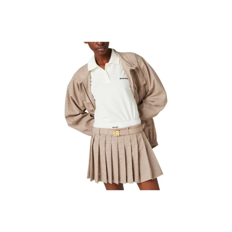 MIU MIU Casual Short Skirts Women's Limestone-2
