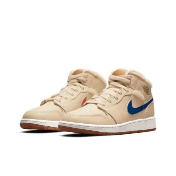 Jordan 1 Mid Utility Fleece Pearl White GS
