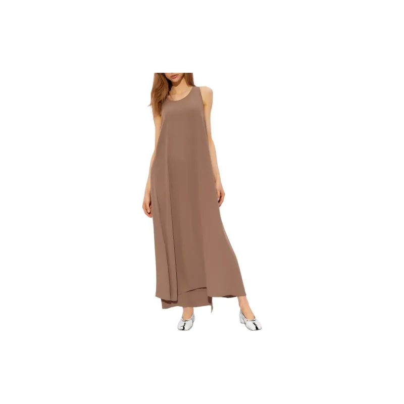 MM6 Maison Margiela Crepe texture Wrap Maxi Dress-3