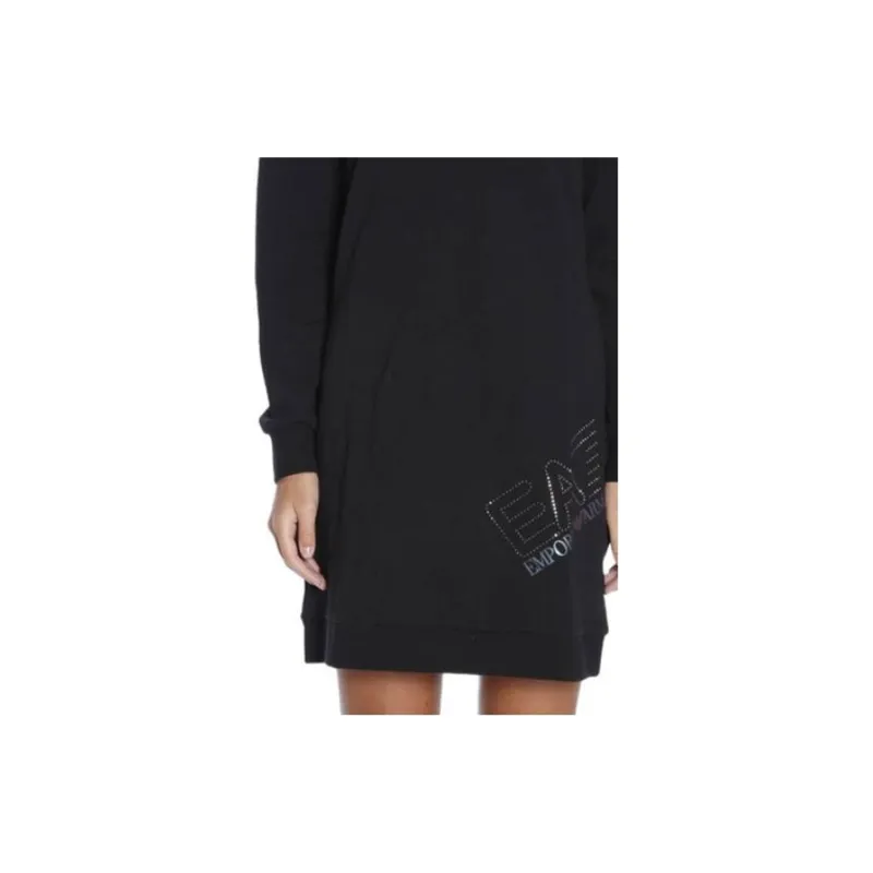 EMPORIO ARMANI EA7 Long Sleeved Dresses Women's Black-4