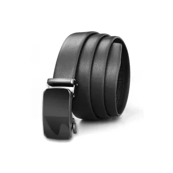 PISHUSHU Cow Leather Leather Belts Men's Gunmetal Black Gold Width  3.5cm