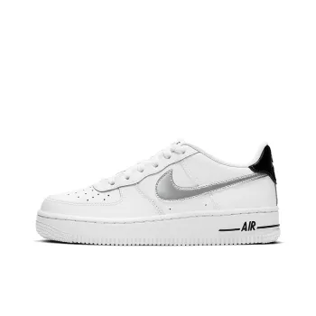 Nike Air Force 1 Low White Black Metallic Silver GS