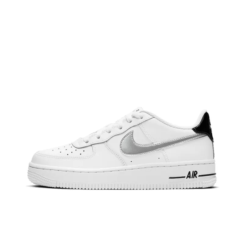 Nike Air Force 1 Low White Black Metallic Silver GS-0