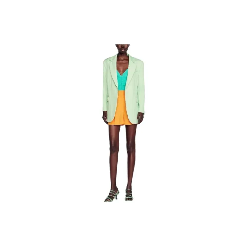 Sandro BLAZER Jackets Coats Women's Light Green-3