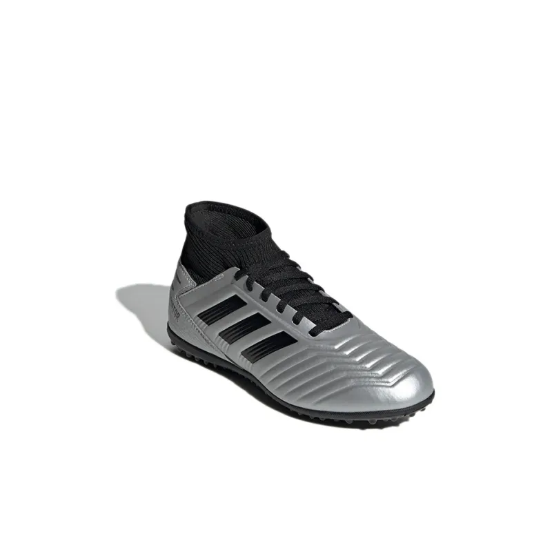 Adidas Predator Tango 19.3 Wear-Resistant Mid-Top Kids' Soccer Shoes Silver Black Patchwork Children Aged 3-7 Years Old-2