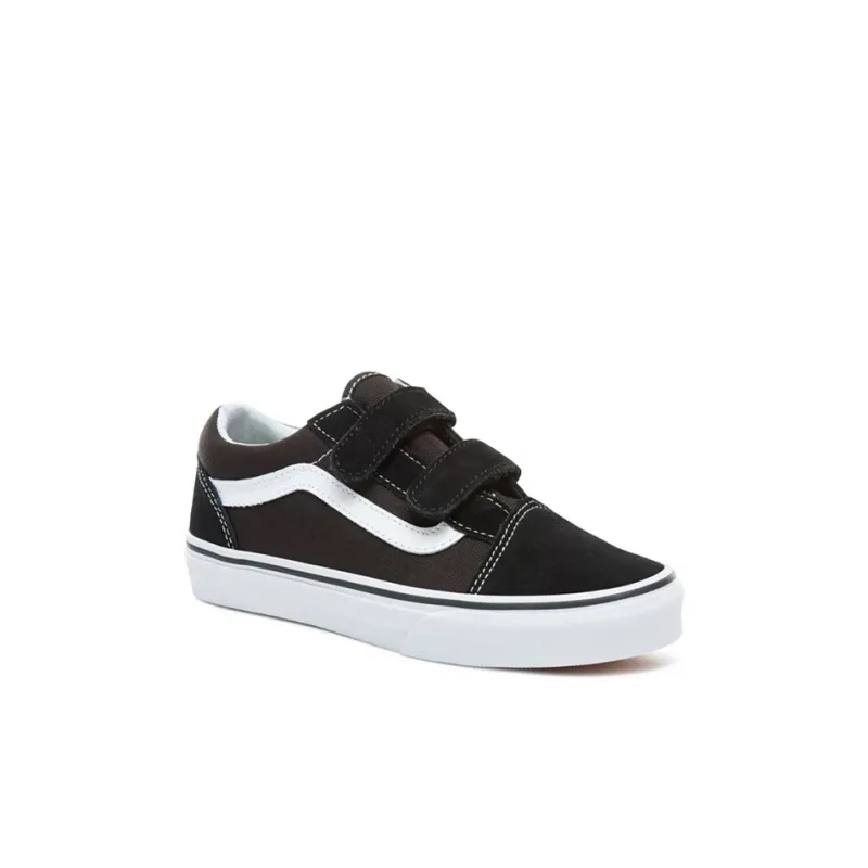 Vans Low Top Skateboard Shoes Black White Children Aged 3 7 Years Old-2