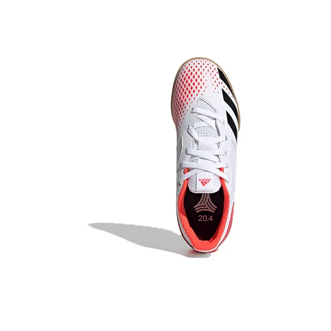 Adidas PREDATOR Series 20.4 Indoor Sala Boots J IN Breathable Low-Top Kids' Soccer Shoes White Black Orange Kids'-4