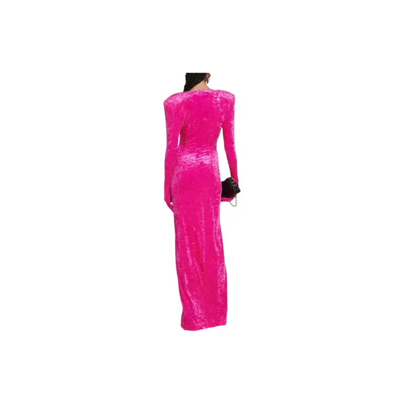Vetements Evening Velvet Dynasty Dress With Gloves 'Pink'-2