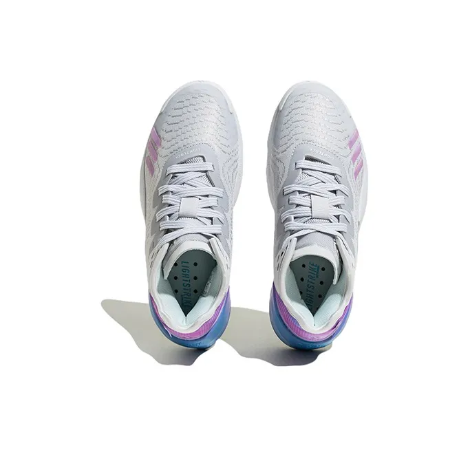 Adidas D.O.N. Issue #4 Mitchell 4 Low Top Children's Basketball Shoes Gray Purple Teenagers-4
