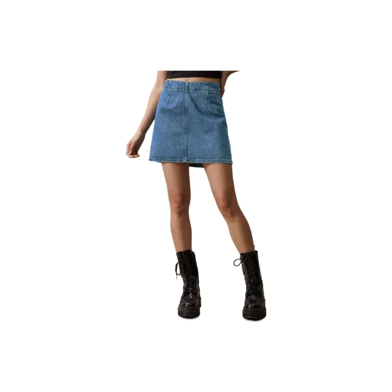 CALVIN KLEIN Denim Short Skirts Women's Denim Blue-2
