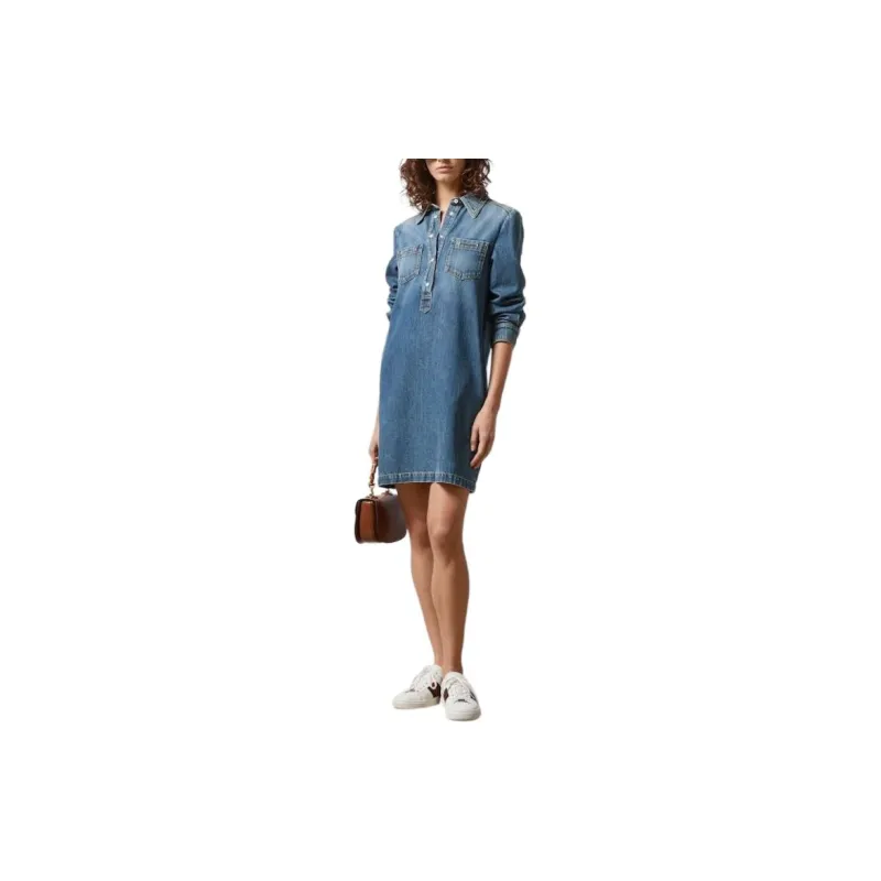 GUCCI Horsebit detail Denim Dress-1