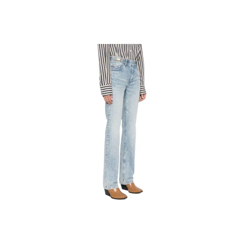 Stella McCartney Clasp Embellished Mid Rise Tapered Jeans-3