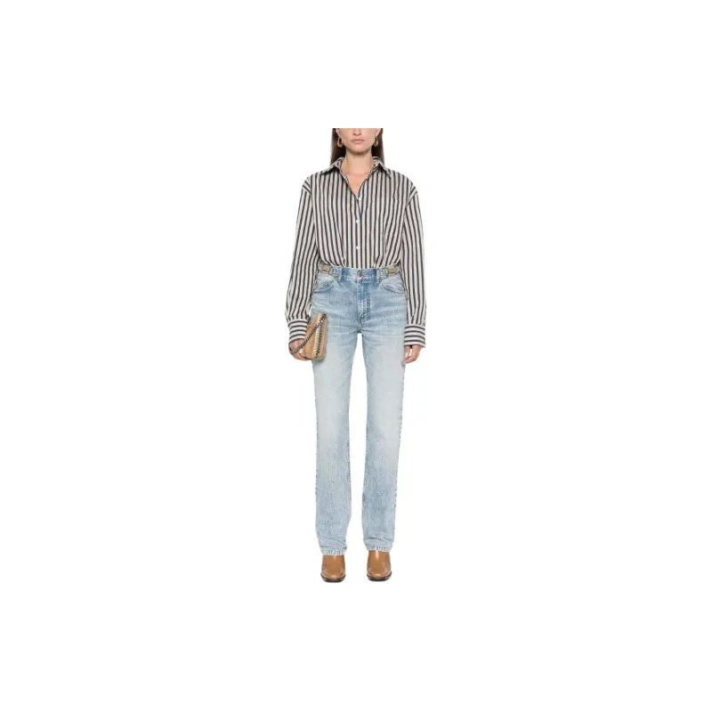 Stella McCartney Clasp Embellished Mid Rise Tapered Jeans-1
